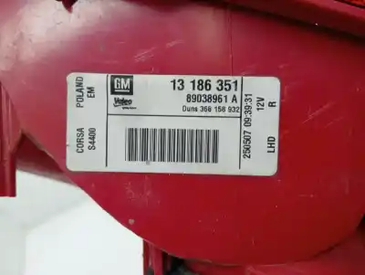 Second-hand car spare part right tailgate light for opel corsa d (s07) 1.2 (l08 l68) oem iam references 13186351  