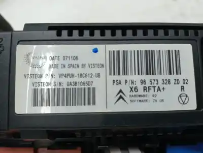 Peça sobressalente para automóvel em segunda mão comando de sofagem (chauffage / ar condicionado) por citroen c6 básico referências oem iam 96573328zd02 96498322xt vp4puh18c612ub