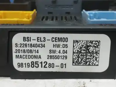 Second-hand car spare part fuse box unit for citroen c3 live oem iam references 9819851280  2261840434