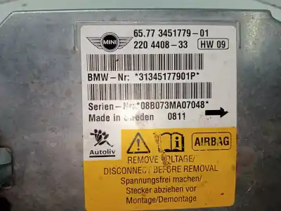 Second-hand car spare part airbag control unit for mini mini (r56) cooper d oem iam references 220440833  