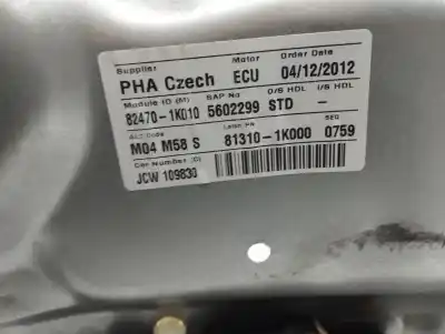 Second-hand car spare part driver left window regulator for hyundai ix20 tecno oem iam references 824701k010  