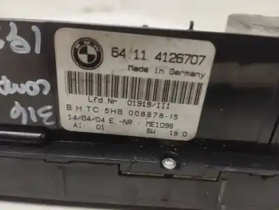 Peça sobressalente para automóvel em segunda mão comando de sofagem (chauffage / ar condicionado) por bmw serie 3 compact (e46) 316ti referências oem iam 64114126707  