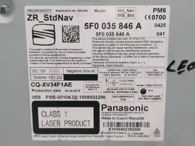 Second-hand car spare part gps navigation system for seat leon (5f1) i-tech oem iam references 5f0035846a  