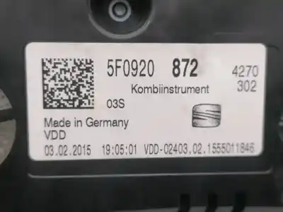 Peça sobressalente para automóvel em segunda mão quadrante por seat leon (5f1) i-tech referências oem iam 5f0920872  a2c90681100