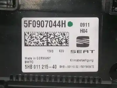 Peça sobressalente para automóvel em segunda mão comando de sofagem (chauffage / ar condicionado) por seat leon (5f1) i-tech referências oem iam 5f0907044h  