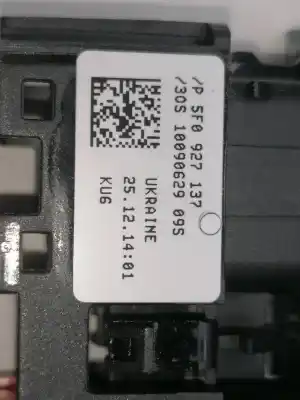 Second-hand car spare part switch for seat leon (5f1) i-tech oem iam references 5f0927137  
