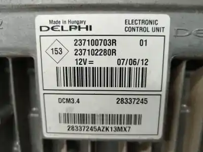 Second-hand car spare part ecu engine control for dacia sandero stepway oem iam references 237100703r  28337245