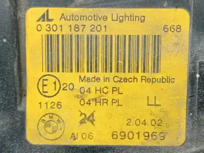 Second-hand car spare part left headlight for bmw serie 3 compact (e46) 316ti oem iam references 0301187201  