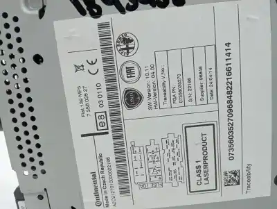 Автозапчастина б/у аудіо система / радіо cd для fiat panda (319) young посилання на oem iam 735603527  