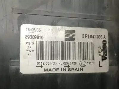 Second-hand car spare part left headlight for seat altea (5p1) reference oem iam references 5p1941005a  