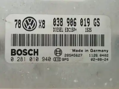 Автозапчасти б/у блок управления двигателем за volkswagen passat variant (3b6) básico ссылки oem iam 038906019gs  