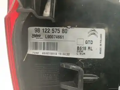 Second-hand car spare part left tailgate light for citroen c3 elle oem iam references 9812257580  