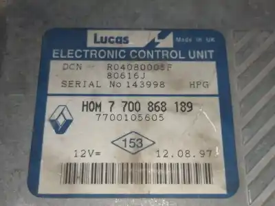 Peça sobressalente para automóvel em segunda mão centralina de motor uce por renault scenic (ja..) megane scenic referências oem iam 7700105605 r04080005f hom7700868189