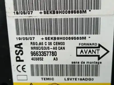 Peça sobressalente para automóvel em segunda mão centralina de airbag por citroen c2 collection referências oem iam 9663357780  