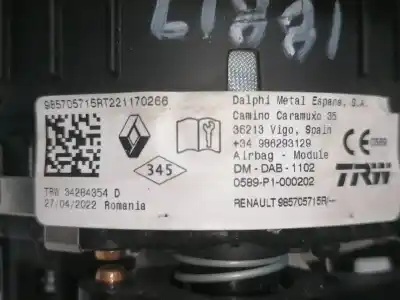 Second-hand car spare part front left air bag for renault express confort oem iam references 985705715r 34285532b 34284354d