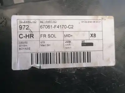 Автозапчасти б/у обивка левой передней двери за toyota c-hr hybrid active ссылки oem iam 67620f4170c2 67612x1b26 67061f4170c2