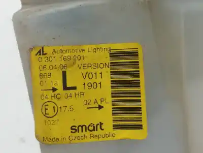 Second-hand car spare part left headlight for smart coupe básico (45kw) oem iam references 0301169201  