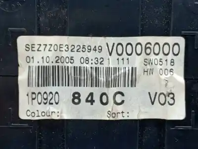 Автозапчастина б/у панель інструментів для seat leon (1p1) stylance / style посилання на oem iam 1p0920840c   Автозапчастина б/у панель інструментів для seat leon (1p1) stylance / style посилання на oem iam 1p0920840c