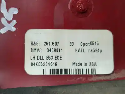 Second-hand car spare part interior left tailgate light for bmw x5 (e53) 3.0d oem iam references 8409011  