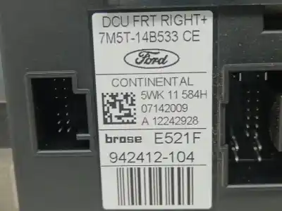 Peça sobressalente para automóvel em segunda mão elevador de vidros dianteiro direito por ford kuga (cbv) titanium referências oem iam 7m51r203a28db  