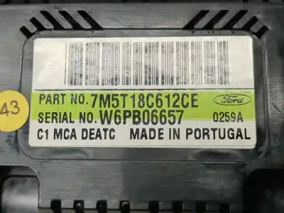 Second-hand car spare part climate control for ford kuga (cbv) titanium oem iam references 7m5t18c612ce  