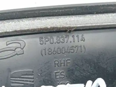Peça sobressalente para automóvel em segunda mão puxador interior dianteiro direito por seat altea (5p1) reference referências oem iam 5p0837114  186004571