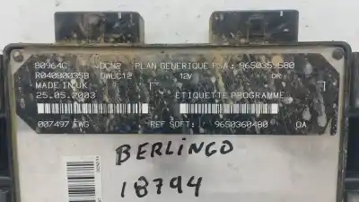 Peça sobressalente para automóvel em segunda mão centralina de motor uce por citroen berlingo 1.9 d multispace referências oem iam 9650360480  9650359580