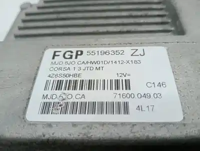 Pezzo di ricambio per auto di seconda mano centralina motore per opel corsa c cosmo riferimenti oem iam 55196352  
