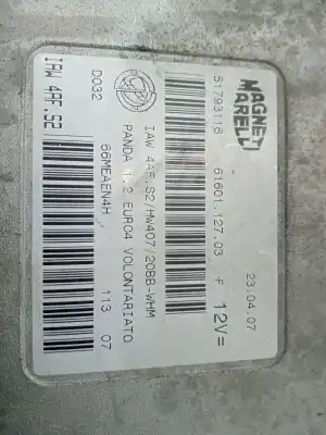 Peça sobressalente para automóvel em segunda mão centralina de motor uce por fiat panda (169) 1.2 8v dynamic referências oem iam   