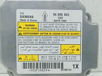 Peça sobressalente para automóvel em segunda mão centralina de airbag por chevrolet aveo ls referências oem iam 96806963  5wy67082
