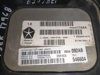 Second-hand car spare part ecu engine control for chrysler pt cruiser (pt_) 1.6 oem iam references p05033174aa s118013001d tes260414570