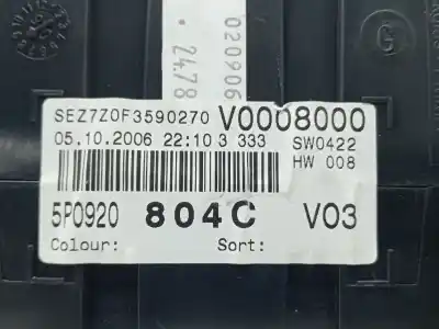 Peça sobressalente para automóvel em segunda mão quadrante por seat altea (5p1) reference referências oem iam 5p0920804c  sez7zof3590270vo008000