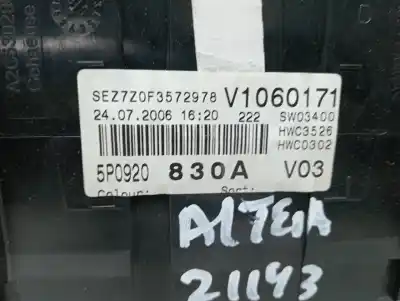 Peça sobressalente para automóvel em segunda mão quadrante por seat altea (5p1) reference referências oem iam 5p0920830a  