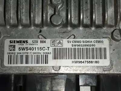 Peça sobressalente para automóvel em segunda mão centralina de motor uce por citroen c2 (jm_) 1.4 hdi referências oem iam 5ws40115ct hw9647568180 sw9652890280