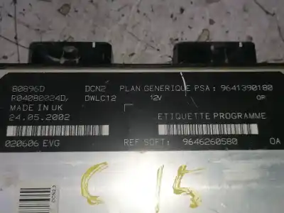 Peça sobressalente para automóvel em segunda mão centralina de motor uce por citroen c15 * referências oem iam 9641390180 r04080024d 9646260580