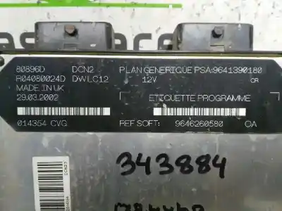 Peça sobressalente para automóvel em segunda mão centralina de motor uce por citroen c15 * referências oem iam 9646260580oa r04080024d 9641390180