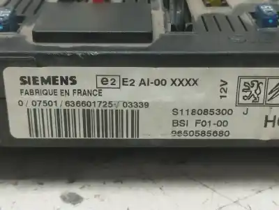 Second-hand car spare part fuse box unit for citroen c3 1.4 hdi exclusive oem iam references 9650585680  