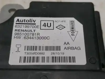 Second-hand car spare part airbag control unit for renault kadjar zen oem iam references 985100781r 634413000c 632199700e