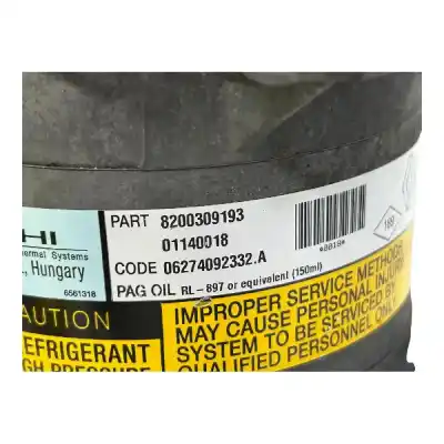 Second-hand car spare part air conditioning compressor for renault scenic ii grand exception oem iam references 8200309193  