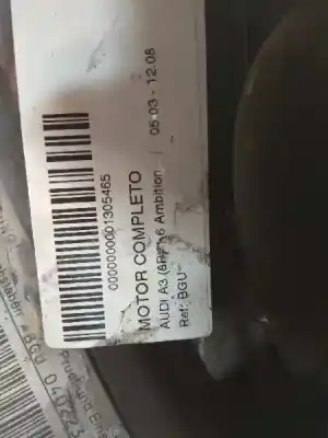 Peça sobressalente para automóvel em segunda mão motor completo por audi a3 (8p1) 1.6 referências oem iam bgu  