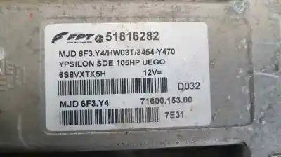 Peça sobressalente para automóvel em segunda mão centralina de motor uce por lancia ypsilon (101) 1.3 16v multijet argento referências oem iam mjd6f3y4  51816282