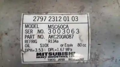 Second-hand car spare part air conditioning compressor for tata indica idi oem iam references msc60ca 279723120103 akc200a087