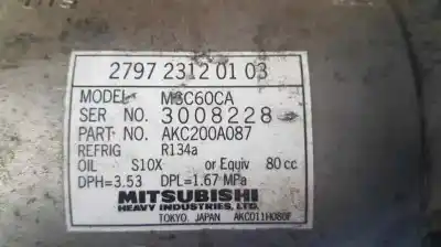 Second-hand car spare part air conditioning compressor for tata indica idi oem iam references msc60ca  akc200a087