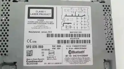 Peça sobressalente para automóvel em segunda mão sistema de áudio / rádio cd por seat leon (5f1) style referências oem iam 5f0035869  a2c37975108