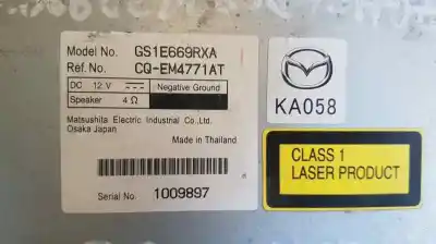 Second-hand car spare part audio system / radio cd for mazda 6 berlina (gg) 2.0 diesel cat oem iam references gs1e669rxa 1009897 cqem4771at