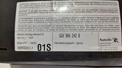Gebrauchtes Autoersatzteil seitenairbag vorne rechts zum volkswagen caddy ka/kb (2c) tramper bluemotion oem-iam-referenzen 6q0880242b  