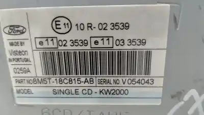 Second-hand car spare part audio system / radio cd for ford focus lim. (cb4) titanium oem iam references 8m5t18c815ab  