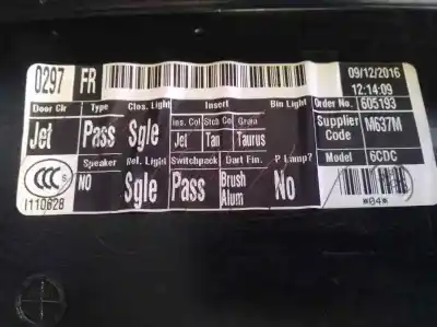 Peça sobressalente para automóvel em segunda mão forra / revestimento da porta dianteira direita por jaguar xe prestige referências oem iam gx7323720aaw  gx7323712aww