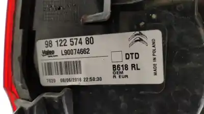 Second-hand car spare part right tailgate light for citroen c3 feel edition oem iam references 9812257480  