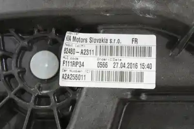 Second-hand car spare part passenger side right window regulator for kia cee´d uefa euro 2016 oem iam references 82480a2311  617013001